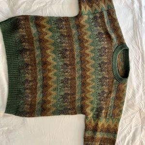 Vintage Thrifted  green/brown/yellow oversized sweater